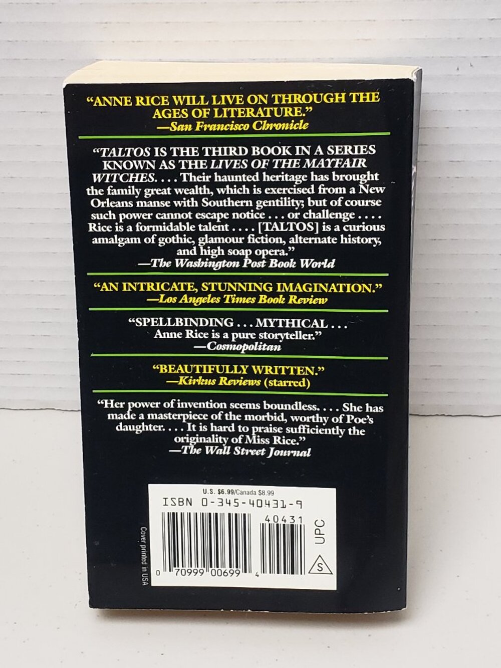 Anne Rice Book Taltos - Picture 2 of 5